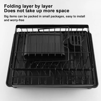 Detachable Dish Drying Rack with Drain Board and Utensil Holder, Large Dish Drying Rack for Kitchen Counter