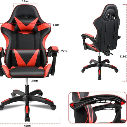 Gaming Chair for Desk, Office and Swivel Online Games. Comfortable Height Adjustable Gaming Chair, Ergonomic, Synthetic Leather. Gaming Racing Chair for Video Games and Office. It Is Ergonomic and with Modern Design (S001 749