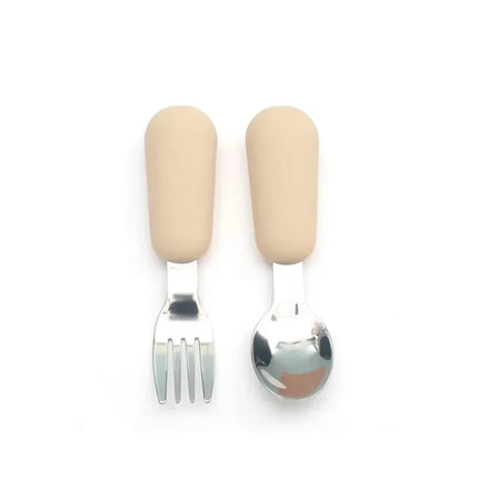 Baby Cartoon Tableware Set Children Utensil Stainless Steel Toddler Dinnerware Cutlery Cartoon Infant Food Feeding Spoon Fork