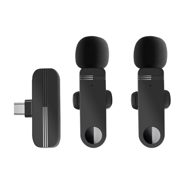 Wireless Lavalier Microphone Dynamic Microphone Audio Video Recording Mini Mic for iOS Android Live Broadcast Gaming Phone Mic