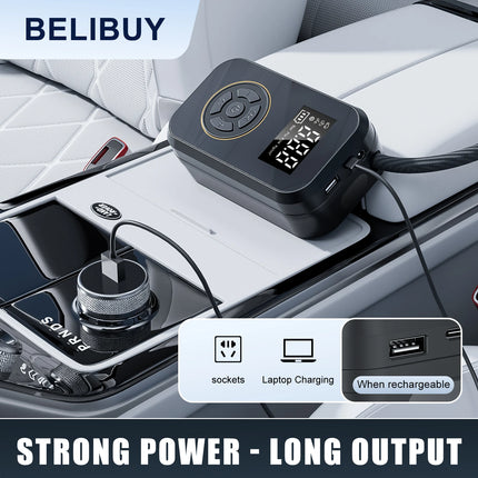 BELIBUY Portable Tire Inflator Rechargeable Electric Inflator For Car Bicycle Digital Air Compressor Football Ball Inflator Pump
