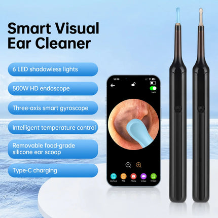 Smart Visual Ear Cleaner Ear Sticks Otoscope Type-C Charging Endoscope Wax Removal Tool Earpick MIni Camera Health Care Set