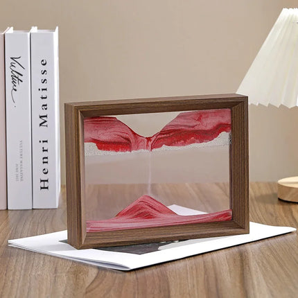 Wooden Frame Sandscape Moving Sand Art Picture 3D Quicksand Liquid Hourglass Craft Flowing Sand Painting Office Home Decor Gifts