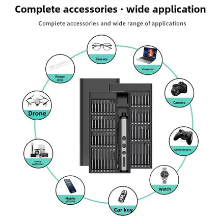 Mini Precision Electric Screwdriver Set 68 in 1 Power Repair Tool with 64 Magnetic Torx Phillips Drill Bits 5 Torque Settings