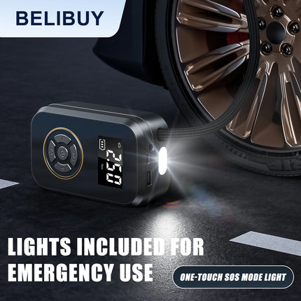 BELIBUY Portable Tire Inflator Rechargeable Electric Inflator For Car Bicycle Digital Air Compressor Football Ball Inflator Pump