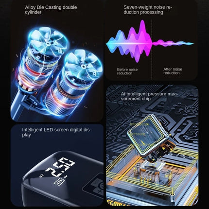 Portable Car Air Pump Wireless Intelligent Digital Tire Inflator Car Air Compressor Motorcycle Boat Electric Tire Inflator Pump