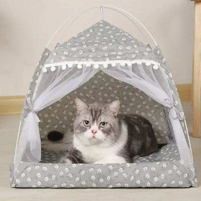 Cat Tent Bed Pet Cat House Closed Cozy Puppy Cage with Floors Pet Dog House Calming Cat Beds Puppy Kennel Tents Pet Supplies