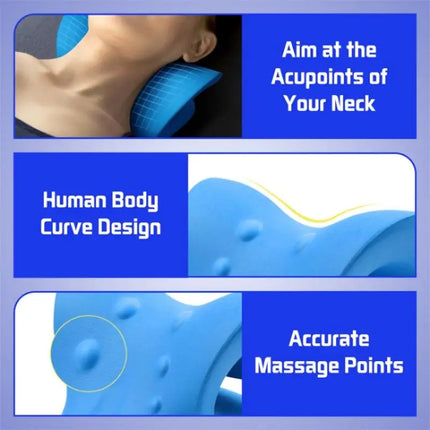 Neck Shoulder Stretcher Relaxer Cervical Chiropractic Traction Device Massage Pillow for Cervical Spine Alignment Massage Tools