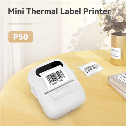 P50 Label Maker Mini Portable Thermal Printer Self-adhesive Label Printer Similar as Marklife P50 E210 M110 Print Label Sticker