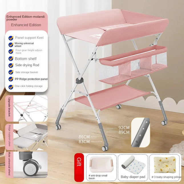 K-star Multi Functional Diaper Table Baby Care Table Foldable Portable Baby Bed Adjustable Height And Mobility For Changing 2024
