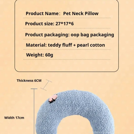 Pet Calming Pillow Comfortable Cute U Shaped Pet Cat Little Pillows Skin-Friendly Elastic Cushion Pet Accessories for Dogs