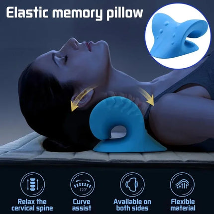 Neck Shoulder Stretcher Relaxer Cervical Chiropractic Traction Device Massage Pillow for Pain Relief Cervical Spine Alignment