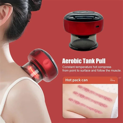 Electric Cupping Device Smart Heating Body Scraping Skin Guasha Massager Physical Fatigue Relief Suction Cup Vacuum Instrument