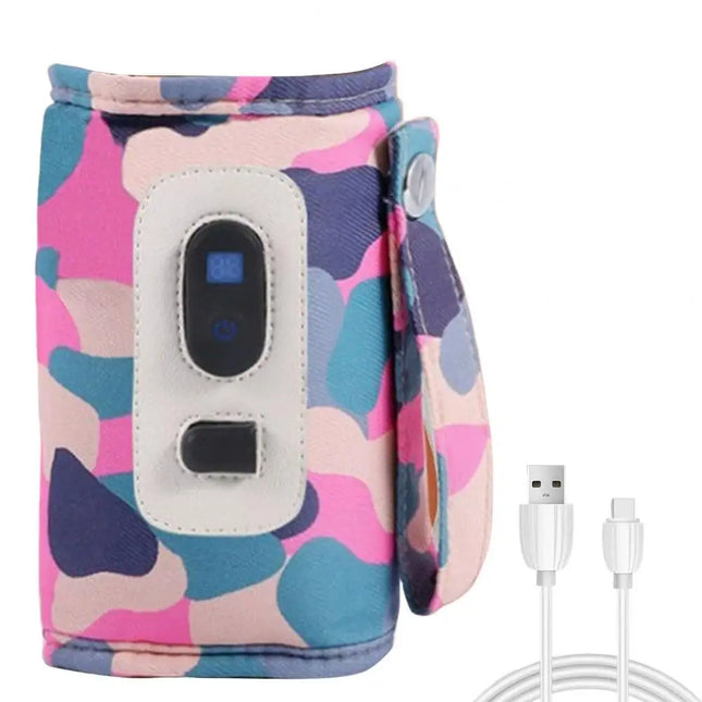 Baby Milk Warmer Digital Display Baby Bag USB Nursing Bottle Heater Portable Baby Bottle Warmer Thermal Bag for Travel Outdoor