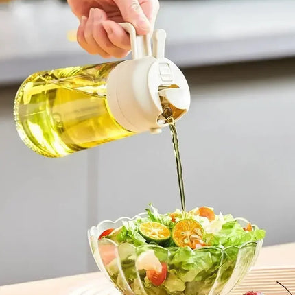 2in1 500ml Plastic Spray Oil Sprayer Bottle Spray Oil Dispenser Oil Jar Cruet BBQ Kitchen Baking Roasting Picnic Kitchen Tool