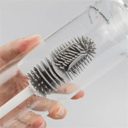 Silicone Long-handled Cup Brush Bottle Milk Bottle Brush Cup Scrubber Glass Cleaner No Dead-end Cleaning Brush Accessories