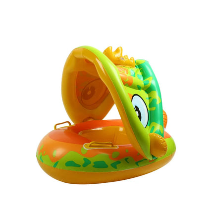 Inflatable Baby Swimming Rings Seat Floating Sun Shade Toddler Swim Circle Fun Pool Bathtub Beach Party Summer Water Toys