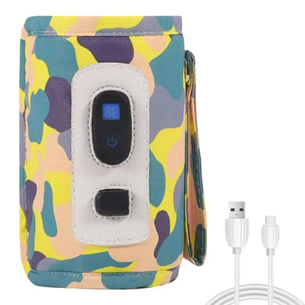 Baby Milk Warmer Digital Display Baby Bag USB Nursing Bottle Heater Portable Baby Bottle Warmer Thermal Bag for Travel Outdoor