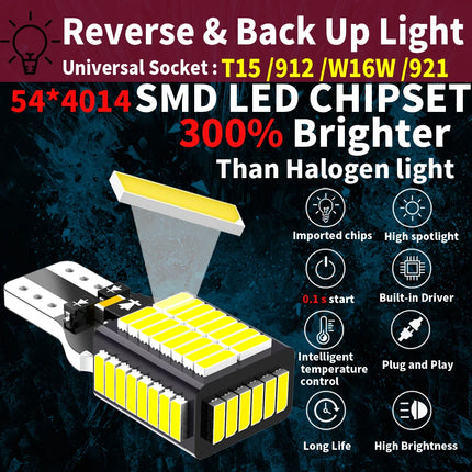 2pcs LED Backup Light Blub Reverse Lamp W16W T15 921 Canbus No Error For Seat Alhambra MK2 Ibiza MK5 KJ 2017-2020 Ateca