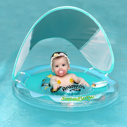 Swimbobo Inflatable Blue Bear Baby Swimming Rings Factory Price Product For Summer Kids Seat float Child Swim ring With Canopy
