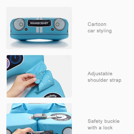 Mambobaby Non-inflatable Baby Float Car Waist Float Lying Swimming Ring Floats Water Pool Accessories Infant