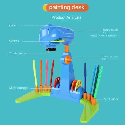 Adjustable Kids Projection Drawing Toy Erasable with 32 Cartoon Patters Smart Art Sketcher Projector Drawing Projector