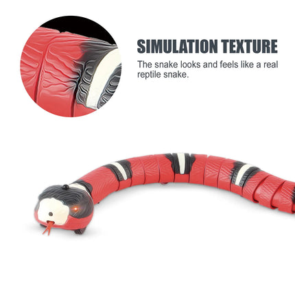 Smart Sensing Snake Toy,Cat Interactive Toys USB Rechargeable Realistic Simulation Electric Snake Toy