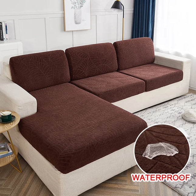 waterproof Jacquard   Seat Cushion Cover Elastic Sofa Cover for Living Room Furniture Protector for Pets Kids Stretch Washable