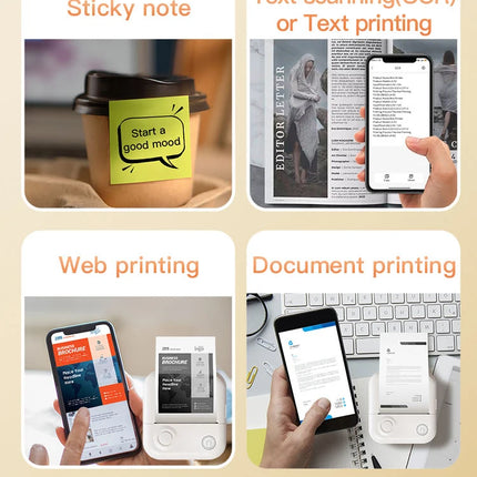 Dolewa D3 Portable Printer Thermal Paper Stickers Paper Mini Printers Labels Maker Printer for Error Printing Photo Printing