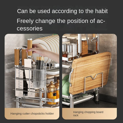Dish Drying Rack Compact Kitchen Dish Rack Drainboard Set Large Rust-Proof Dish Drainer with Utensil Holder