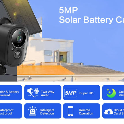 Smart Life Solar Wifi IP Camera 5MP outdoor Waterproof Tuya Wireless CCTV IP Camera Battery Powered Security Surveillance Camera