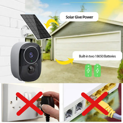 Smart Life 5MP Wifi Solar IP Camera Outdoor Home Color Night Vision Wireless Battery Powered CCTV Security Surveillance Camera