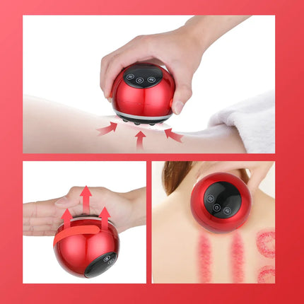 Body Scraping Massage Smart Electric Vacuum Cupping Heating Suction Cup Device Back Neck Arm Massger