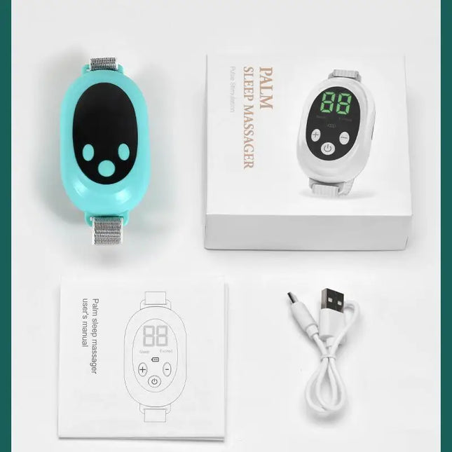 New Microcurrent Sleep Aid Device EMS Sleep Aid Machine Sleep Instrument for Insomnia Stress Anxiety Relief Palm Pulse Massager