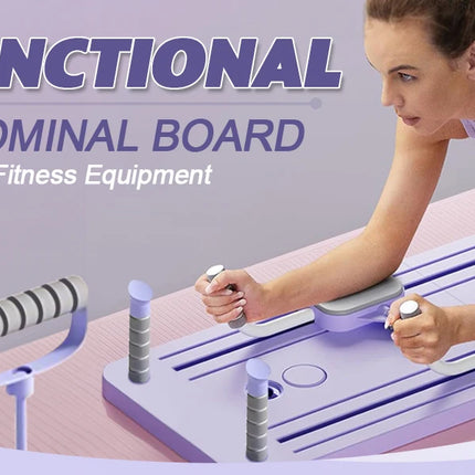 6IN1 Fitness Board + Waist Belts Multifunctional Abdominal Board Push-Ups Stands Pilates Board Home Exercise Gym Equipment