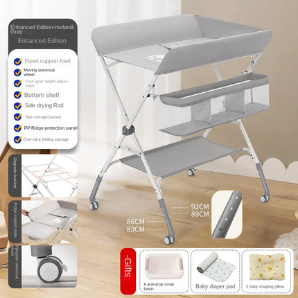K-star Multi Functional Diaper Table Baby Care Table Foldable Portable Baby Bed Adjustable Height And Mobility For Changing 2024