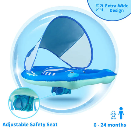 Swimbobo Inflatable Blue Bear Baby Swimming Rings Factory Price Product For Summer Kids Seat float Child Swim ring With Canopy