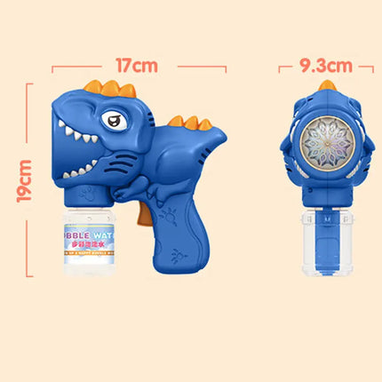 Dinosaur Bubble Gun Electric Glow 10 Hole Automatic Soap Bubble Machine for Children Portable Outdoor Party Toys Children's Gift