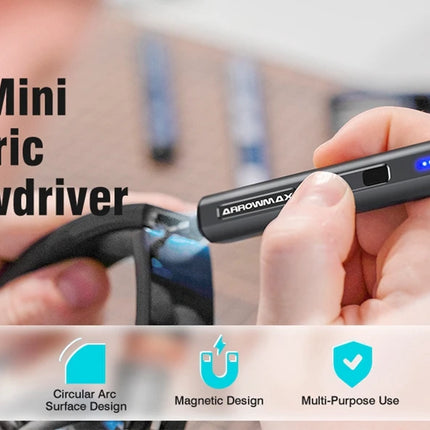 ARROWMAX Mini Electric Screwdriver Set 28 in 1 Magnetic Precision Bits (SES Mini Black)  Rechargeable Cordless Screwdriver Kit