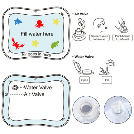 Baby Water Play Mat Inflatable Cushion PVC Infant Tummy Time Toddler Water Pad For Kids Early Education Developing Activity Toys
