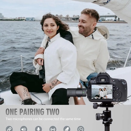 3 in 1 Wireless Microphone for iPhone Android Wireless Lavalier Microphone Noise Canceling Lapel Mic for Interview Video Podcast