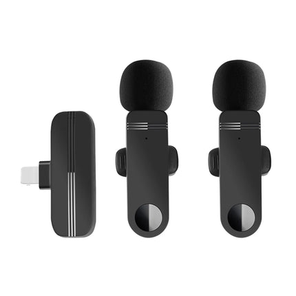 Wireless Lavalier Microphone Dynamic Microphone Audio Video Recording Mini Mic for iOS Android Live Broadcast Gaming Phone Mic