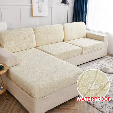 waterproof Jacquard   Seat Cushion Cover Elastic Sofa Cover for Living Room Furniture Protector for Pets Kids Stretch Washable