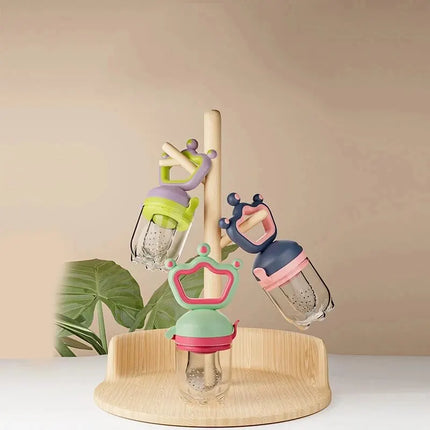Baby Fruit Bite Baby Teether Bag Food Grade Silicone Gel Squeeze Net Eat Fruit Food Feeder Gum Auxiliary Food Device