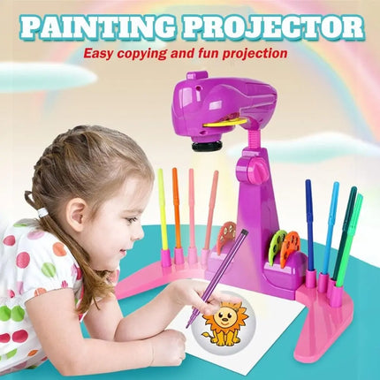 Adjustable Kids Projection Drawing Toy Erasable with 32 Cartoon Patters Smart Art Sketcher Projector Drawing Projector