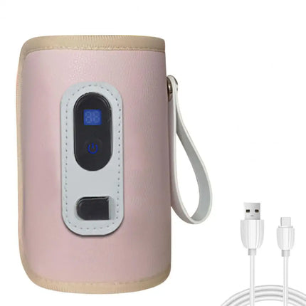 Baby Milk Warmer Digital Display Baby Bag USB Nursing Bottle Heater Portable Baby Bottle Warmer Thermal Bag for Travel Outdoor
