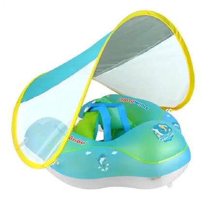Pvc Inflatable Baby Swimming BOBO Float With Sunshade Canopy Seat Pocket For Toddlers Infant Kids Age 1-3 Pool Beach Arm Floatie