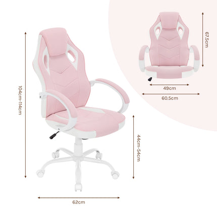 WOLTU Gaming Chair Gamer Armchair Office Computer Chair Ergonomic Design Fabric 360° Swivel Chair Adjustable Height High Back