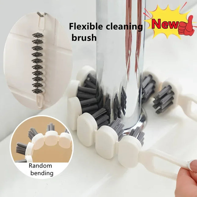 4PCS Bendable Multifunctional Cleaning Brush Creative Flexible Kitchen Faucet Brush Crevice Cleaning Brush Detail Cleaning Tools