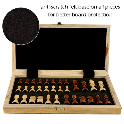 Wooden Chess Set 29x14.5cm Folding Game Board Backgammon Checkers Travel Games for Adult Kids Gift Family Game Chess Board